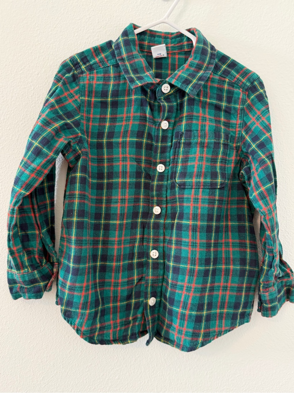Old Navy Toddler Green Plaid Button-down Shirt - Size 4T